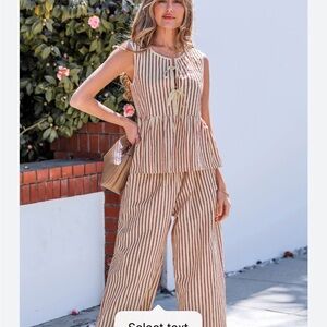 CupShe 2 piece summer outfit- Tan and Red